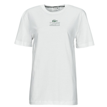 Vêtements Femme Lacoste Kortermet T-skjorte V-Neck Pima Cotton Lacoste TH1147 Blanc