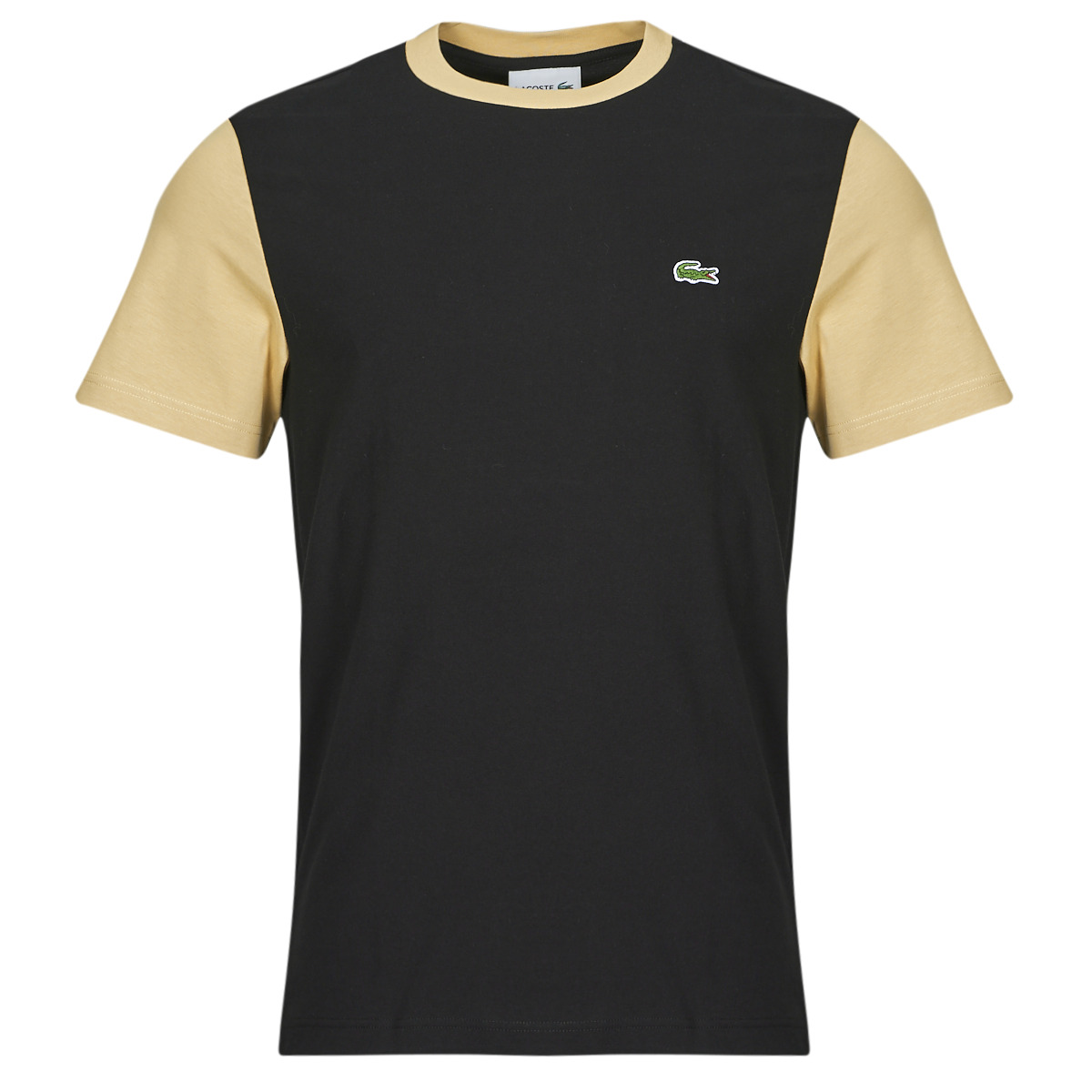Vêtements Homme T-shirts manches courtes Lacoste TH1298 Noir / Beuge