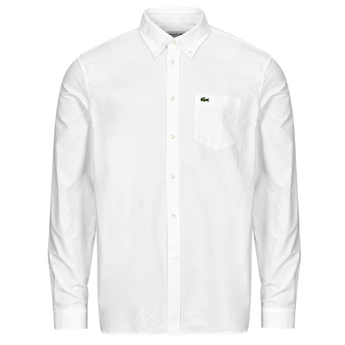 Vêtements Homme Chemises manches longues Lacoste kolorze CH1911 Blanc