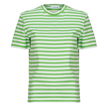 Vêtements Femme T-shirts manches courtes Lacoste TF2594 Vert / Blanc