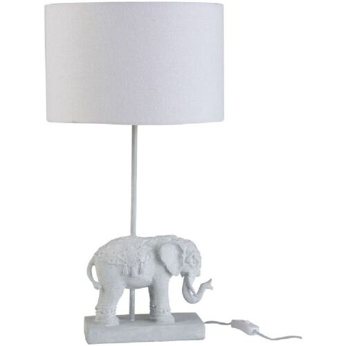 Lanterne Foyer De Cheminée Lampes à poser Jolipa Lampe Eléphant avec abat-jour Blanc