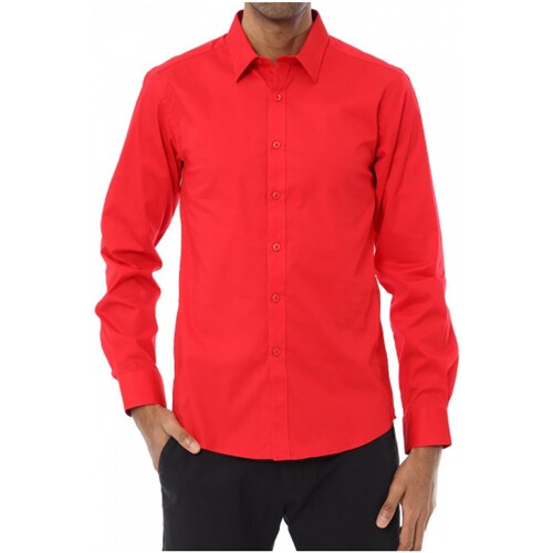 Vêtements Homme Chemises manches longues Kebello Chemise Rouge H Rouge