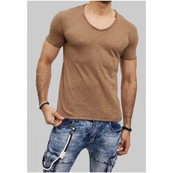 Vêtements Homme T-shirts manches courtes Kebello T-Shirt Marron H Marron