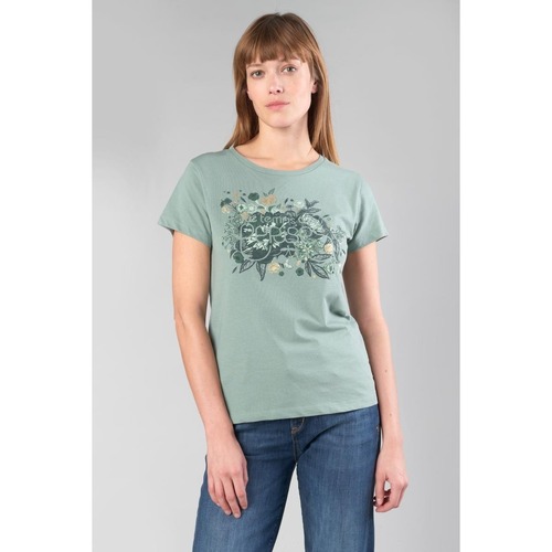 Vêtements Femme T-shirts & Polos Le Temps des Cerises T-shirt gracy vert sauge imprimé Vert