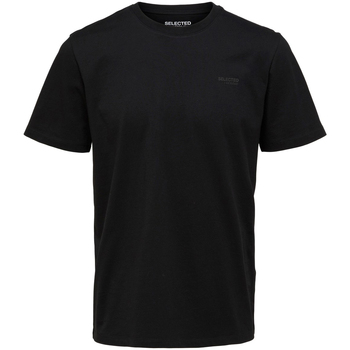 Vêtements Homme T-shirts manches courtes Selected Men's White Sullivans Solid Sport Shirt Noir