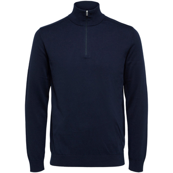 Vêtements Homme Sweats Selected Berg Half Zip Cardigan Navy Bleu
