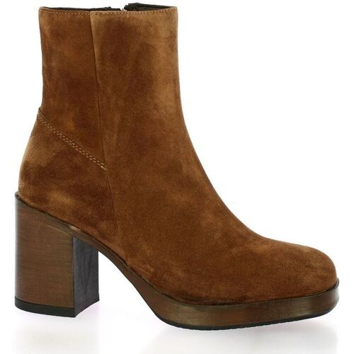 Chaussures Femme Boots Angelica Boots cuir velours Marron