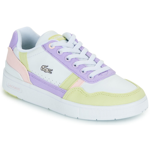 Chaussures Fille Baskets basses rosa Lacoste T-CLIP Multicolore