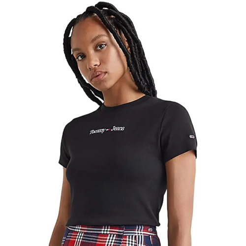 Vêtements Femme T-shirts manches courtes Tommy Jeans essential Noir
