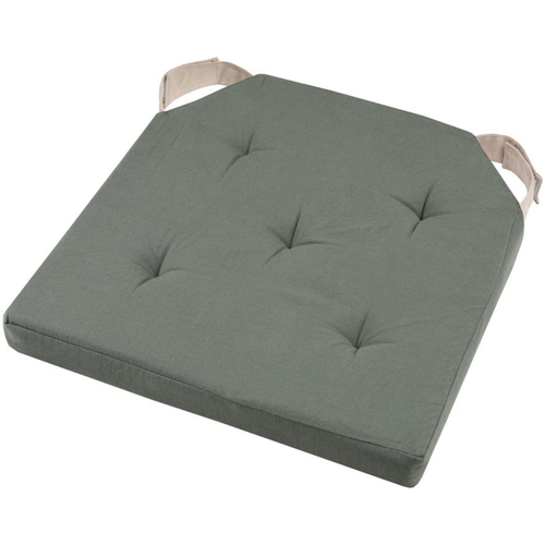 Maison & Déco Recevez une réduction de Stof Coussin de chaise réversible bleu vert et lin en coton 38 cm Vert