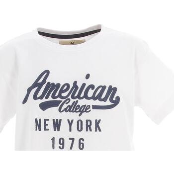 Vêtements Garçon Citrouille et Compagnie American College Tee-shirt mc Blanc