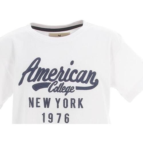 American College Tee-shirt mc Blanc - Vêtements T-shirts manches courtes  Enfant 19,99 €