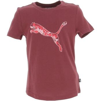 Vêtements Fille T-shirts Homme courtes Puma Ess+ graphic tee g Bordeaux