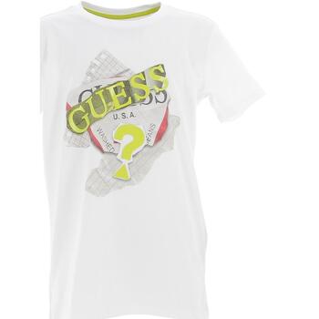 Vêtements Garçon T-shirts manches courtes Guess Ss t-shirt Blanc