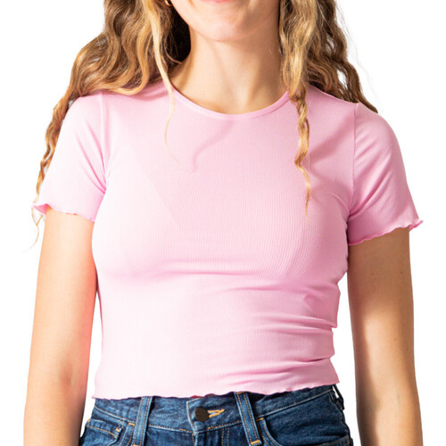 Vêtements Femme T-shirt Essentials Cropped Logo vermelho branco mulher Vero Moda 10282541 Rose