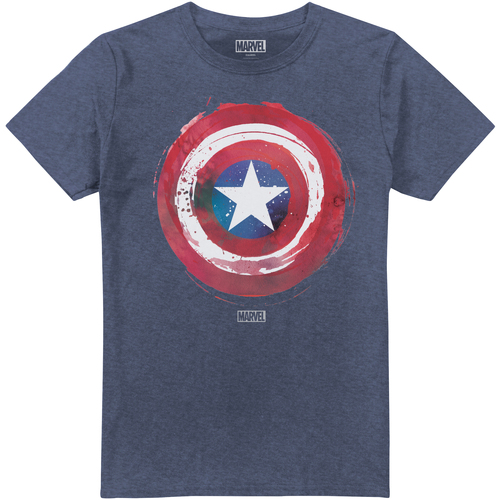 Vêtements Homme T-shirts manches longues Captain America Paint Bleu