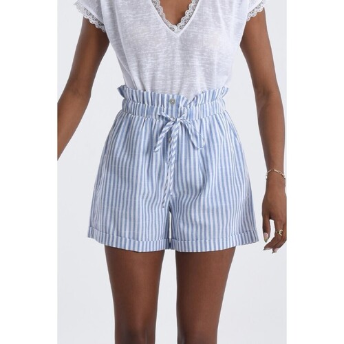 Vêtements Femme Palm Shorts / Bermudas Molly Bracken - Short à rayures - bleu ciel Autres