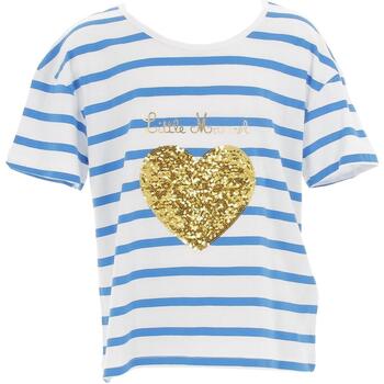 Vêtements Fille T-shirts Love manches courtes Little Marcel Tee shirt mc Bleu