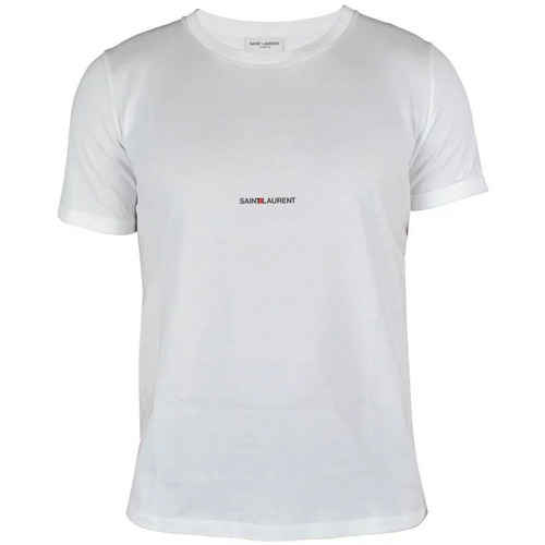 Vêtements Homme Saint Laurent Shamrock crystal brooch Saint Laurent T-Shirt Rive gauche Blanc