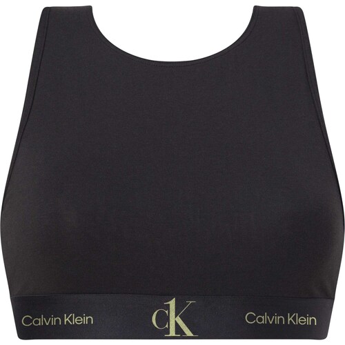 Sous-vêtements Femme floral lace dress set Calvin Klein Jeans linen Unlined Bralette Noir