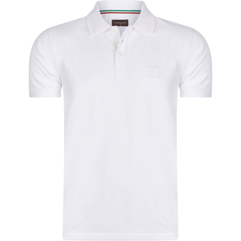 Vêtements Homme Sports a curved shirt hem Cappuccino Italia Polo Plain Pique Blanc