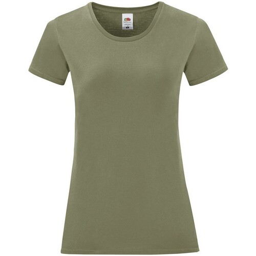 Vêtements Femme T-shirts manches longues Fruit Of The Loom Iconic Vert