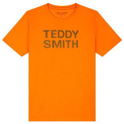 Vêtements Garçon T-shirts Jacket manches courtes Teddy Smith TEE-SHIRT 3 TICLASS JUNIOR - TANGERINE/NOIR - 16 ans Multicolore
