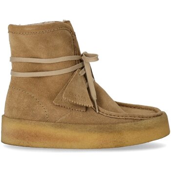 Chaussures Femme Boots Clarks Wallabee Cup Hi Beige
