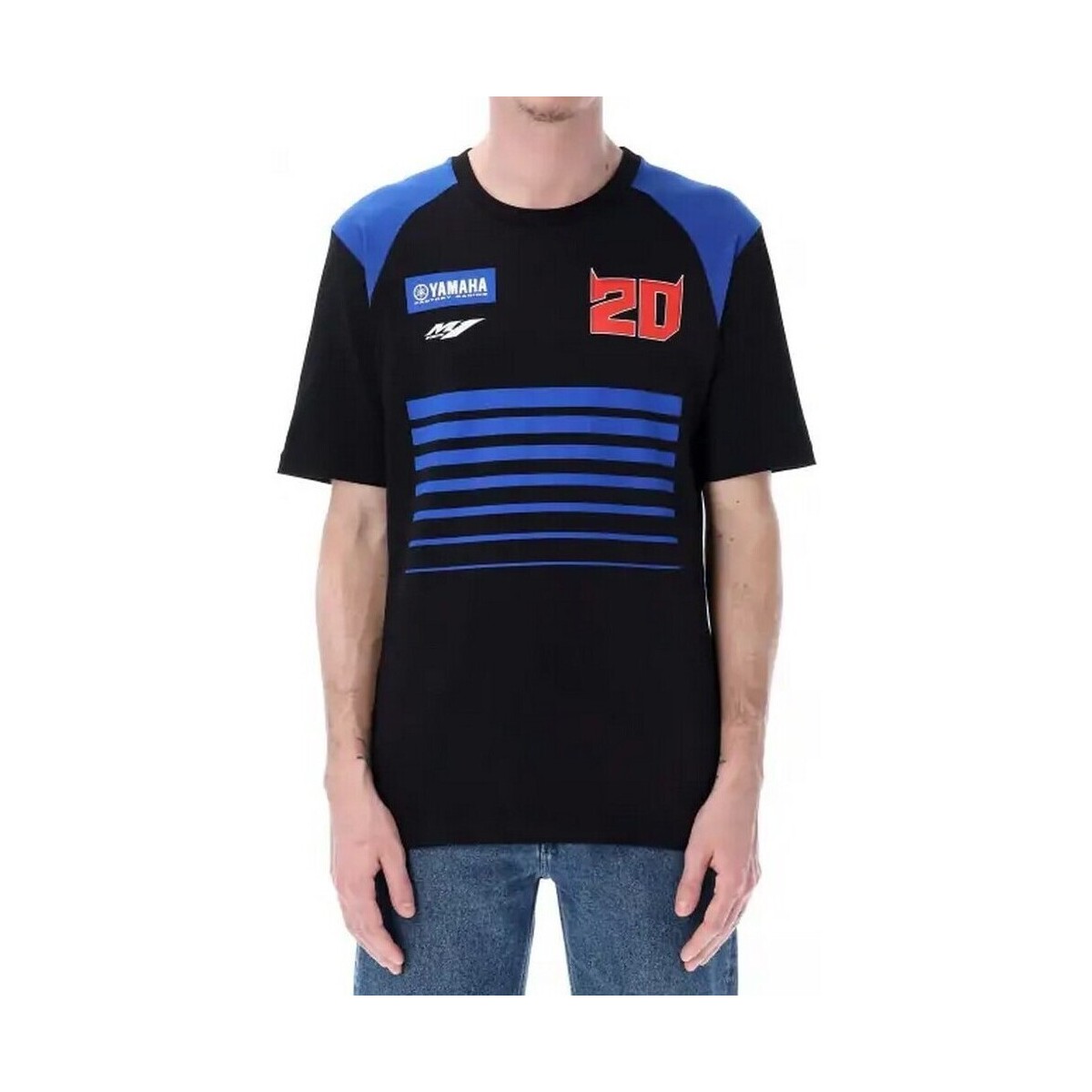 Vêtements Homme T-shirts manches courtes Yamaha - T-shirt Fabio Quartararo - noir et bleu Noir