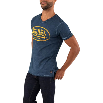 Von Dutch T-shirt en coton col V Bleu