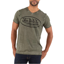 Vêtements Homme Marques à la une Von Dutch T-shirt coton délavé col V Kaki