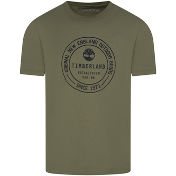Timberland T-shirt col rond coton Vert