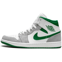 Chaussures Baskets mode Nike braids AIR JORDAN 1 MID GREY GREEN Vert