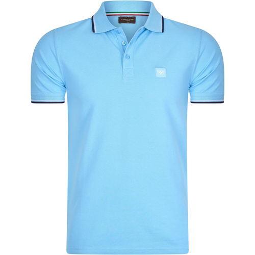 Vêtements Homme Sports a curved shirt hem Cappuccino Italia Polo Applique Pique Bleu