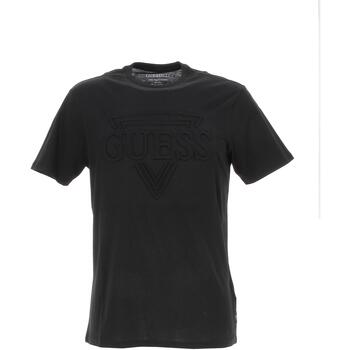 Vêtements Homme T-shirts manches courtes Guess Ss bsc embossed  tee Noir