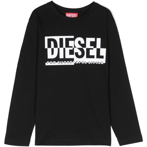 Vêlong-sleeve Garçon T-shirts manches courtes Diesel J01535-00YI9 Noir
