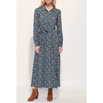 Vêtements Femme Robes longues Yves Saint Laurekong Robe chemise longue imprimée ALI Bleu