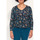 Vêtements Femme T-shirts manches longues La Fiancee Du Mekong T-shirt coton bio imprimé TAMIR Bleu