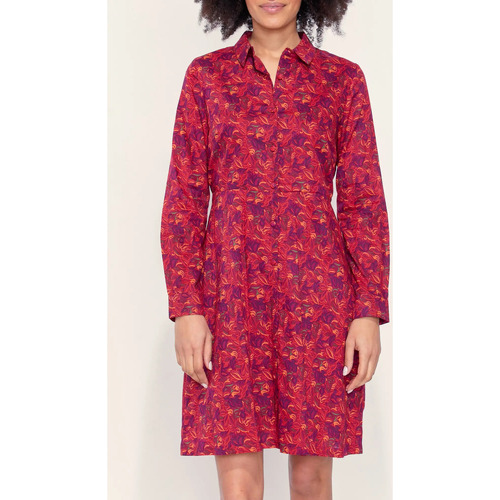 Vêtements Femme Robes courtes Yves Saint Laurekong Robe chemise coton bio imprimé AGRA Rouge