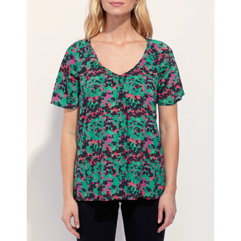 Vêtements Femme T-shirts manches courtes Short Coton Lahad Top imprimée fluide évasé FALALA Vert
