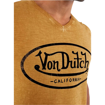 Von Dutch T-shirt en coton col V Jaune