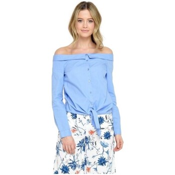Vêtements Femme Tops / Blouses Only Julia Off Shoulder Shirt - Cashmere Blue Bleu