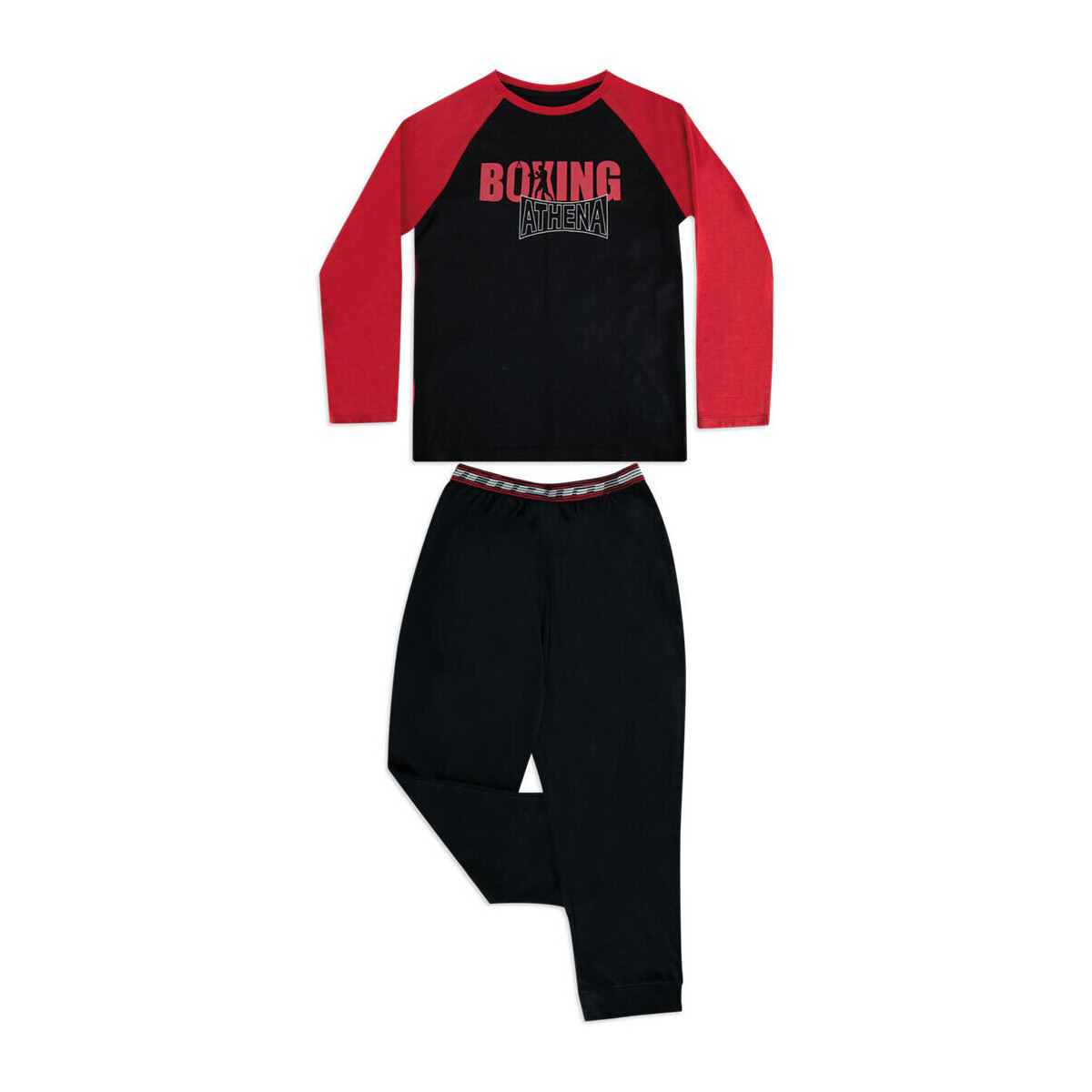 Vêtements Garçon Pyjamas / Chemises de nuit Athena Pyjama long col rond garçon Boxing Rouge