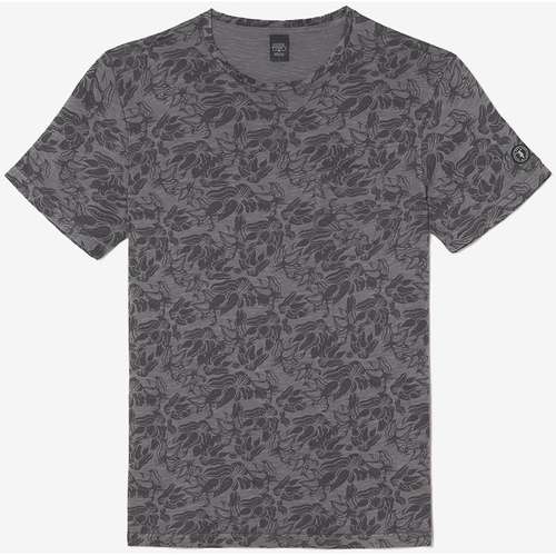 Vêtements Homme T-shirts & Polos Le Temps des Cerises T-shirt presal gris et noir à motif Gris