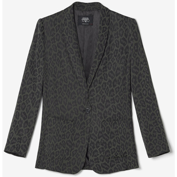 Le Temps des Cerises Veste blazer amelya en jacquard léopard Gris -  Vêtements Vestes Femme 119,99 €