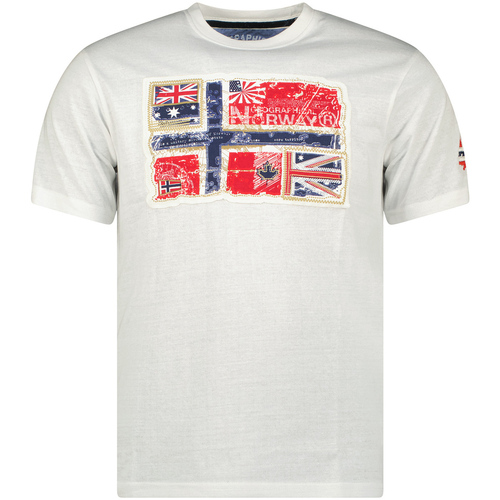Vêtements Homme T-shirts manches courtes Geographical Norway SW1245HGN-WHITE Blanc
