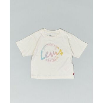 Vêtements Fille T-shirts & Polos Levi's 4EH190 MEET ANG GREET SCRIPT-W5I Blanc