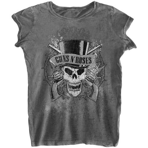 Vêtements Femme T-shirts manches longues Guns N Roses Faded Skull Gris