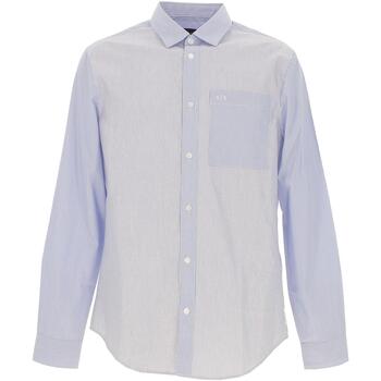 Vêtements Homme Chemises manches longues EAX Shirt macro/micro l Bleu