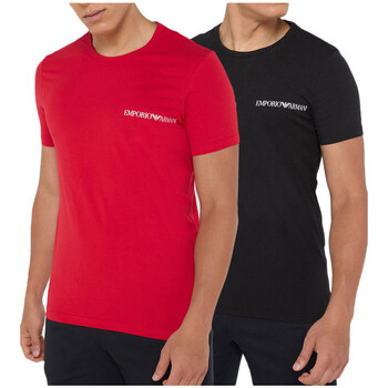 Vêtements Homme T-shirts & Polos Emporio Armani micro-check patterned curved hem shirtni Pack de 2 Rouge